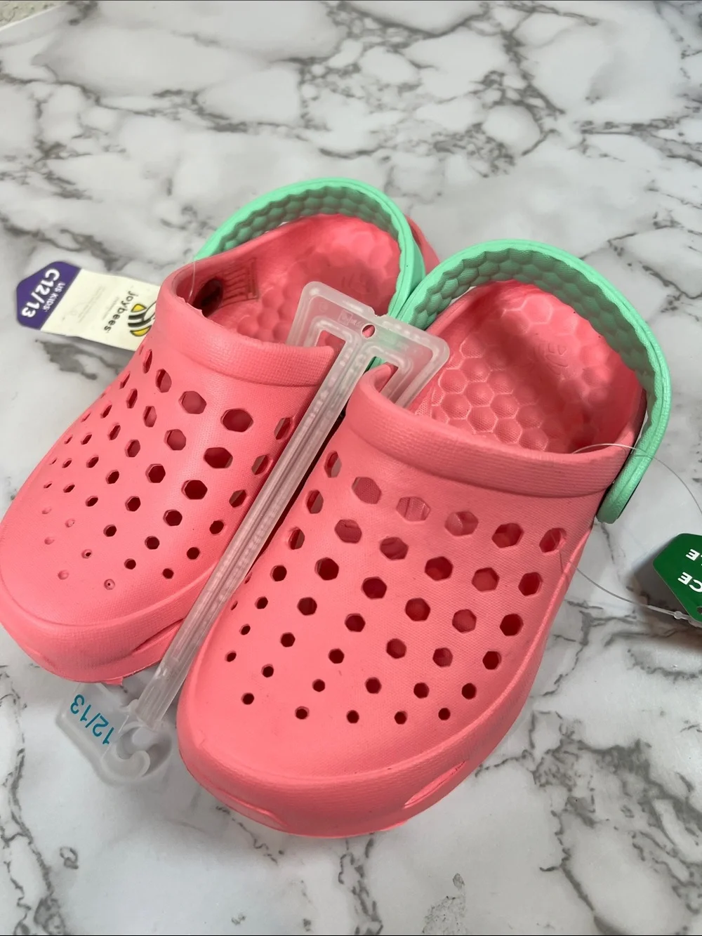 Joybees Toddler Harper Sandals - Pink/Mint Green Size C12/13